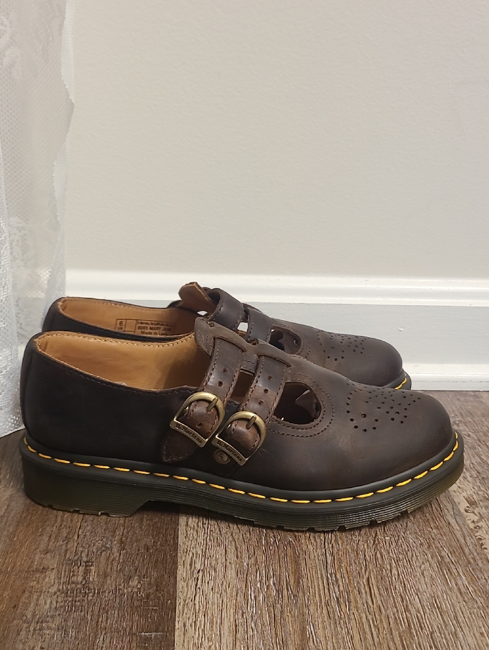 Dr Martens 8065 Mary Jane Crazy Horse Buckle Strap Shoes - Picture 7 of 9